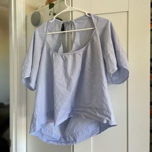 Everlane Checkered Light Blue Top